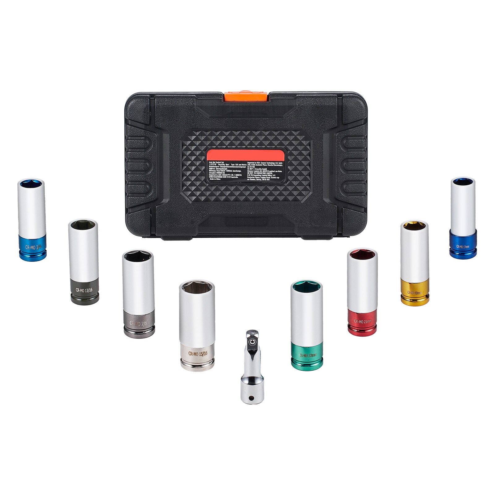 Lug Nut Impact Socket Set 1/2 In Drive Metric And SAE 6-Point Deep Socket_voghion.com